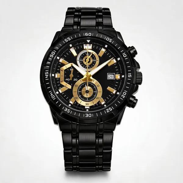Black_Stainless_Steel_Chronograph_Watch_For_Men