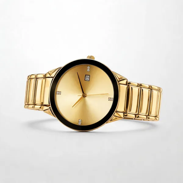 Gold_Ceramic_Link_Bracelet_Analog_Watch_For_Men