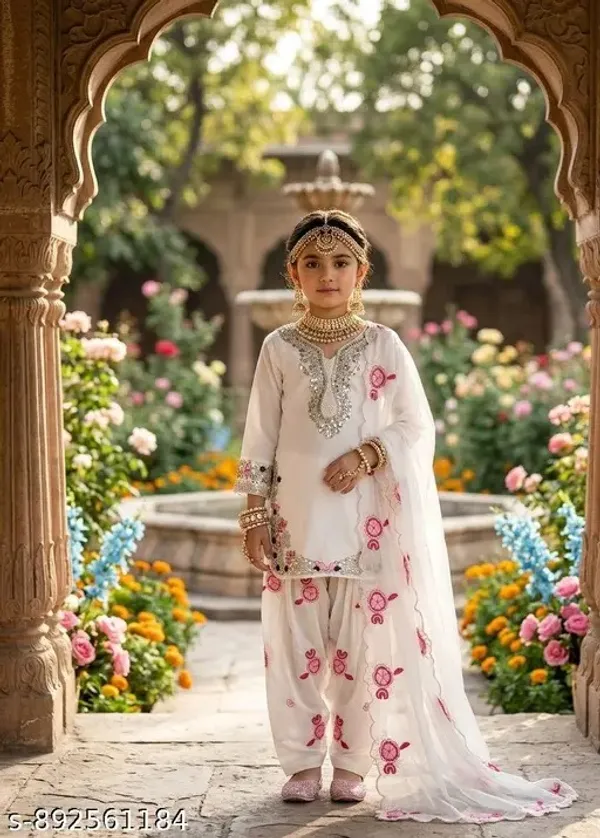 Girls_Ethnic_Whiteand_mehndi_Embroidered_Sharara_Set_with_Dupatta_|_Kids_Festive_Wear_Palazzo_Suit_|_Heavy_Sequence_Work_Party_Outfit