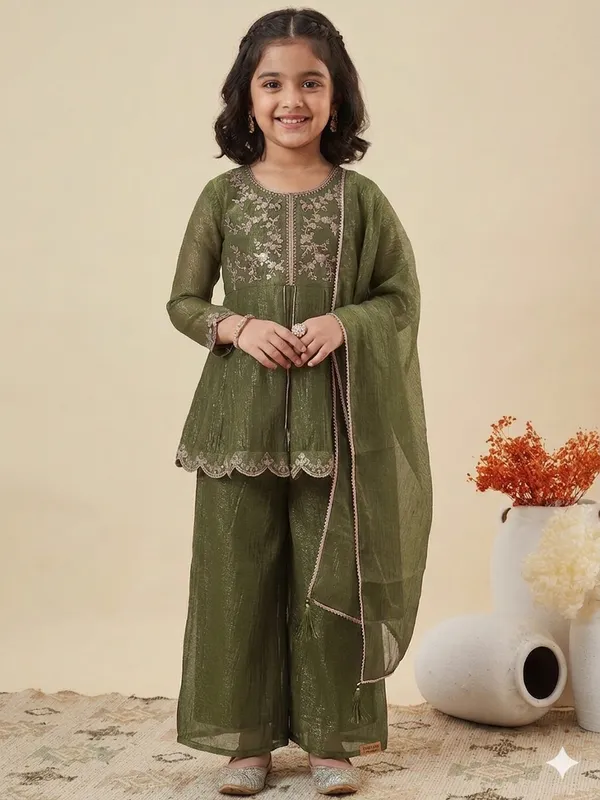 kids_girl_PURE_SILK_KURTI_PALAZZO_DUPATTA_SET.