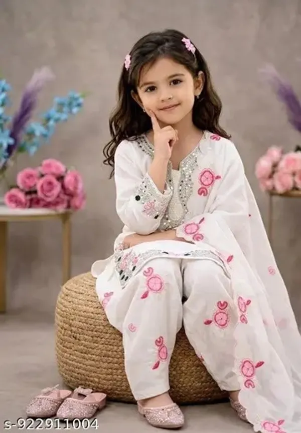 Girls_Ethnic_Whiteand_mehndi_Embroidered_Sharara_Set_with_Dupatta_|_Kids_Festive_Wear_Palazzo_Suit_|_Heavy_Sequence_Work_Party_Outfit