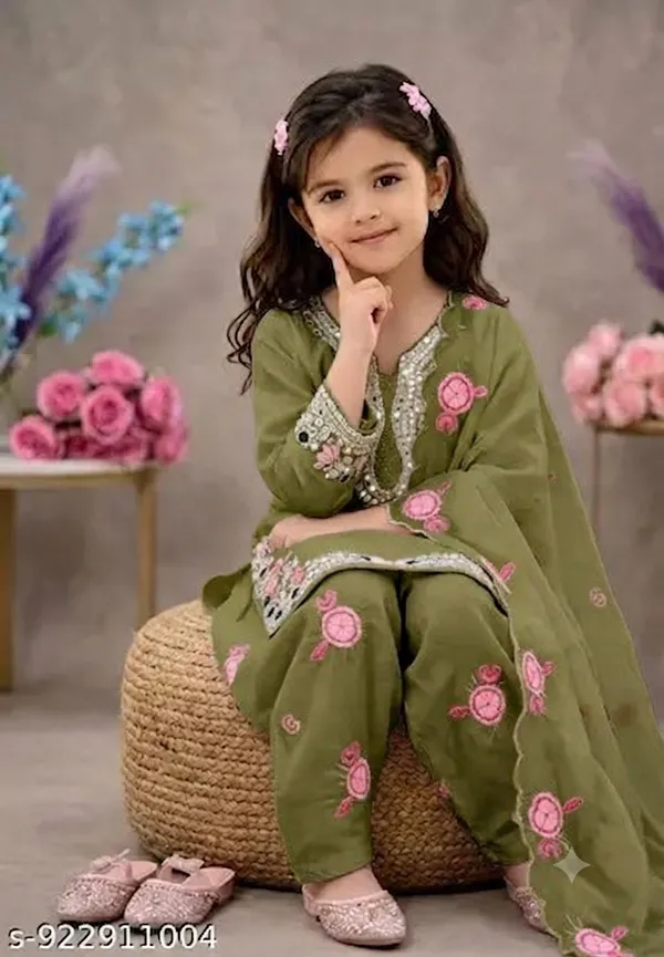 Girls_Ethnic_Whiteand_mehndi_Embroidered_Sharara_Set_with_Dupatta_|_Kids_Festive_Wear_Palazzo_Suit_|_Heavy_Sequence_Work_Party_Outfit