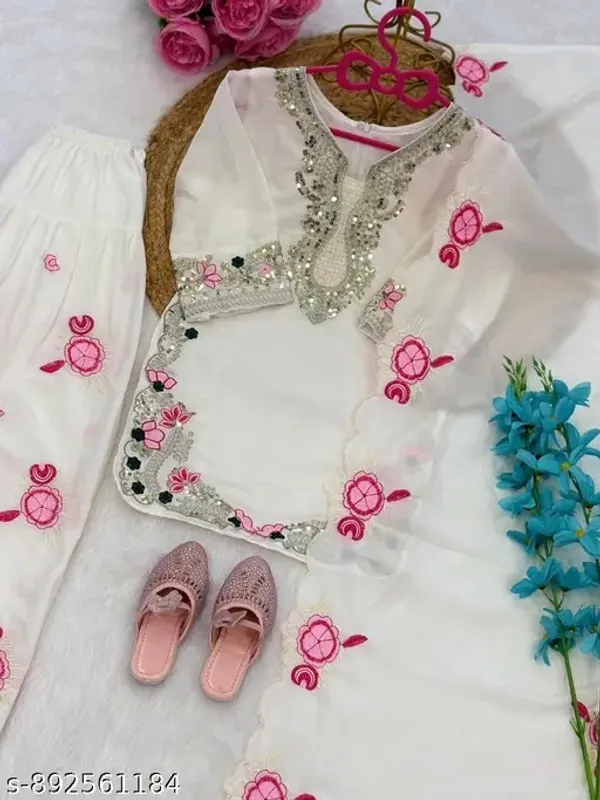 Girls_Ethnic_Whiteand_mehndi_Embroidered_Sharara_Set_with_Dupatta_|_Kids_Festive_Wear_Palazzo_Suit_|_Heavy_Sequence_Work_Party_Outfit