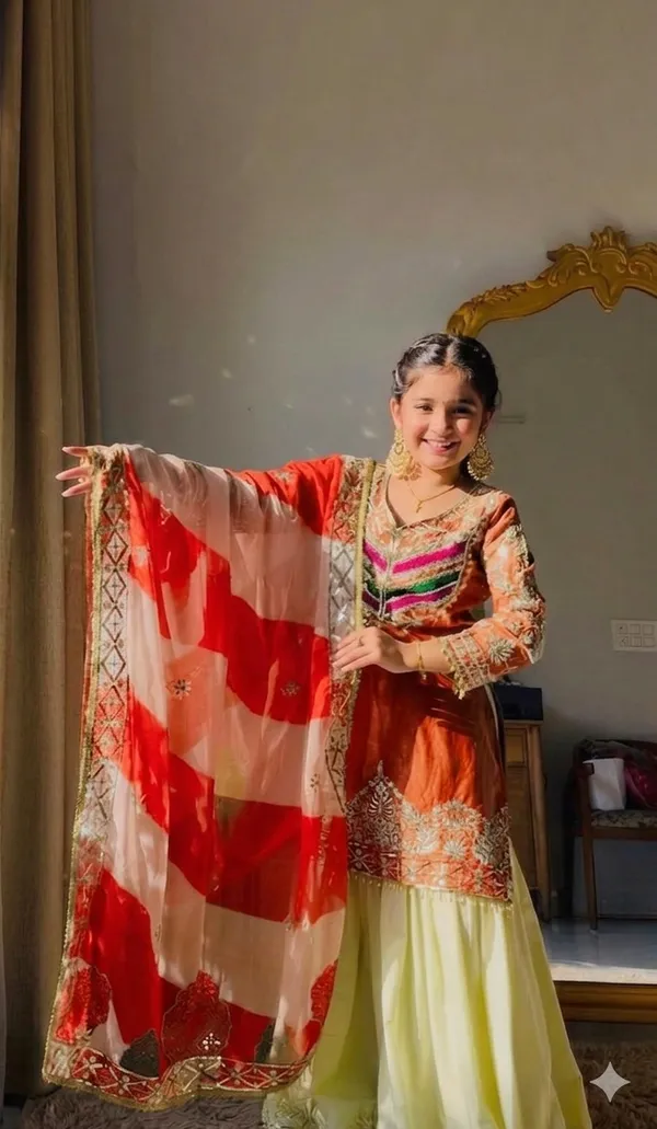 Kids_Wear_Attarctive_embrodered_3_Pis_Kurta_and_sarara_with_duptta_Set