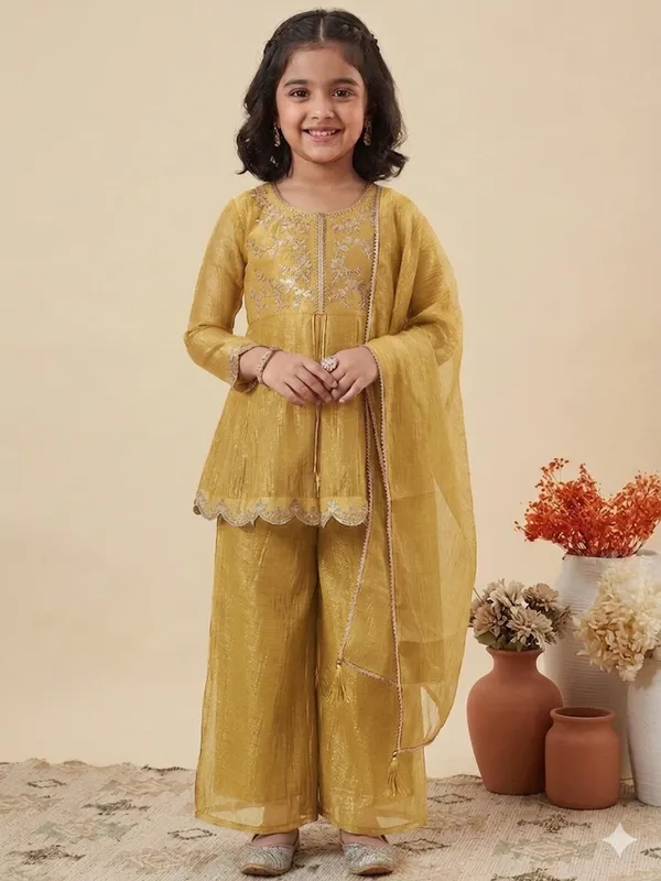 kids_girl_PURE_SILK_KURTI_PALAZZO_DUPATTA_SET.