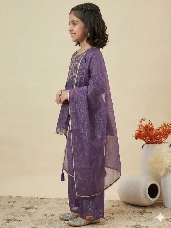 kids_girl_PURE_SILK_KURTI_PALAZZO_DUPATTA_SET.