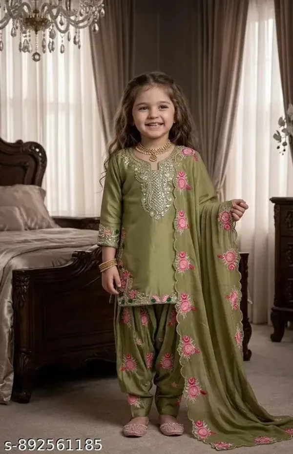 Girls_Ethnic_Whiteand_mehndi_Embroidered_Sharara_Set_with_Dupatta_|_Kids_Festive_Wear_Palazzo_Suit_|_Heavy_Sequence_Work_Party_Outfit