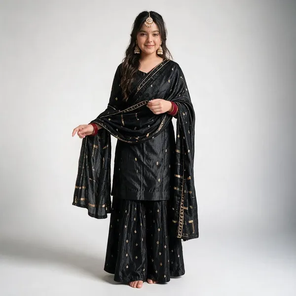 Girl'S_Cream_Silk_Multti_Color_Embroidered_3_Piss___Kurta_Palazzo_With_Dupatta_Set_Pack_Of_3