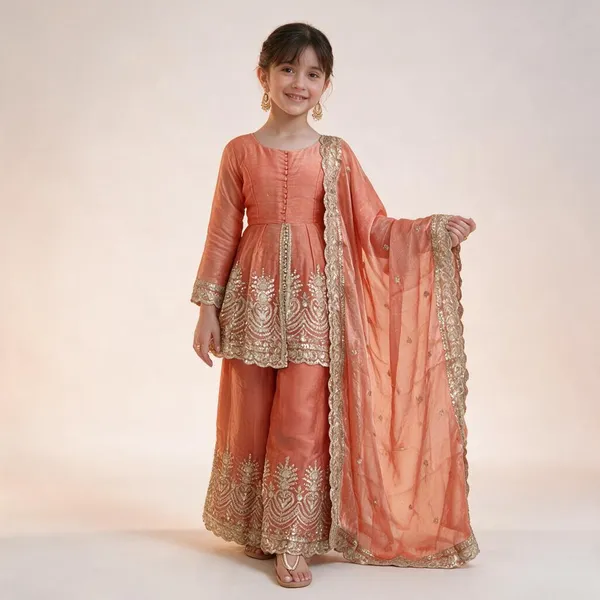Kids_Wear_Attarctive_Embrodered_3_Pis_Kurta_And_Plazo_With_Duptta_Set
_Pack_Of_3