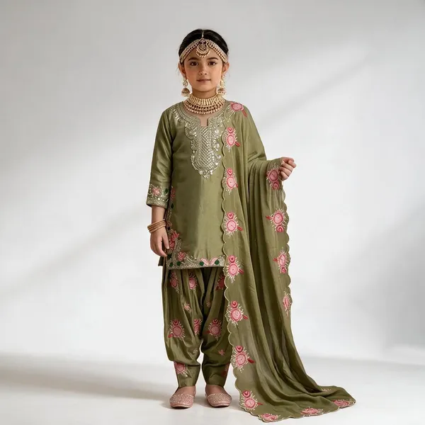 Girls_Ethnic_Whiteand_Mehndi_Embroidered_Sharara_Set_With_Dupatta_|_Kids_Festive_Wear_Palazzo_Suit_|_Heavy_Sequence_Work_Party_Outfit_Pack_Of_2