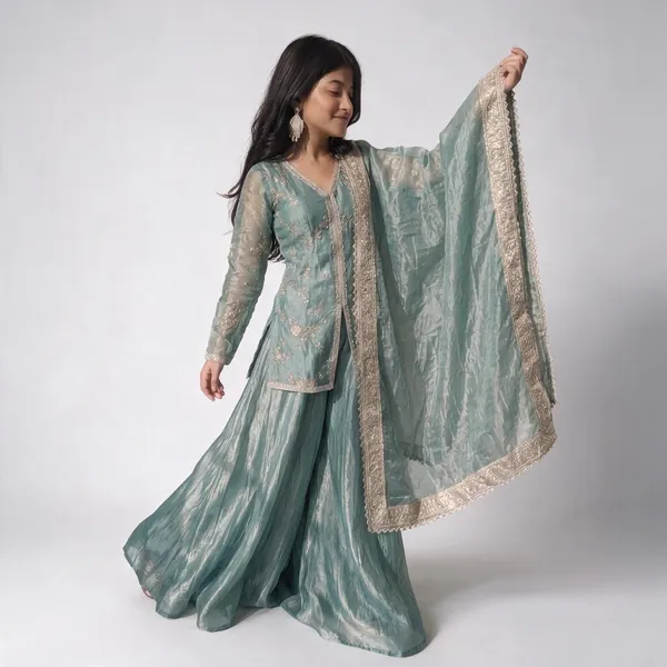 Girl'S_Rama_Silk_Fabric_Rhred_Siqwens__Embroidered_3_Piss___Kurta_And_Plaza__With_Dupatta_Set
_Pack_Of_3