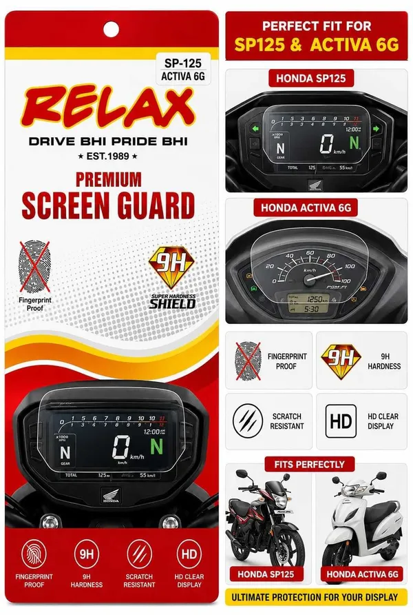 MotoBlink_Premium_9H_Tempered_Screen_Guard_for_Honda_SP125_&_Activa_6G_Bike_Display_Screen_Guard_(Honda)