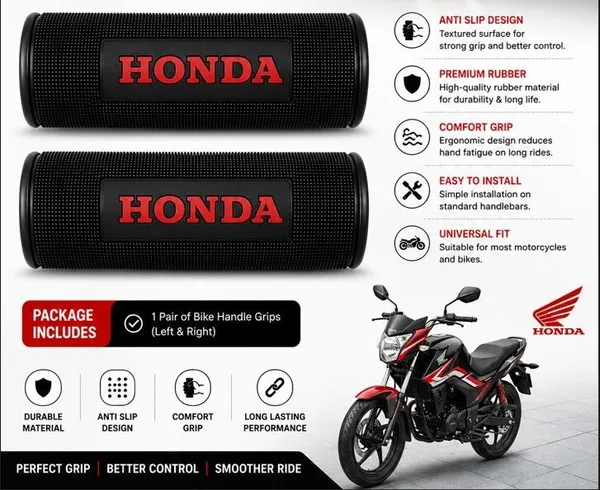 MotoBlink_Premium_Honda_Bike_Handle_Grip_Handle_Bar_Grip_For_Honda_SP125,_Shine,_CB_Shine_(Pack_of_2)