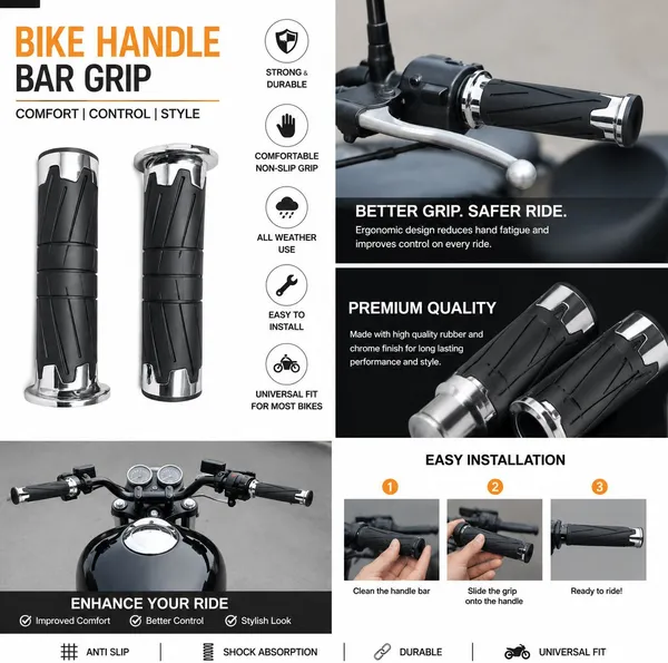 MotoBlink_Premium_Chrome_Finish_Handle_Bar_Grip_For_Universal_For_Bike,_Hero,_Honda_Splendor,_Passion,_SP125_(Pack_of_2)