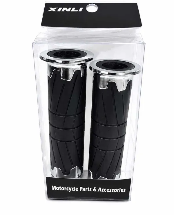 MotoBlink_Premium_Chrome_Finish_Handle_Bar_Grip_For_Universal_For_Bike,_Hero,_Honda_Splendor,_Passion,_SP125_(Pack_of_2)
