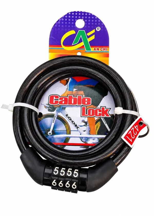 GKT_SecureGuard_4-Digit_Combination_Cable_Lock_for_Helmat_(_Bicycle_&_BIke_)_MB-SECURE-120_Cable_Lock_(Black)