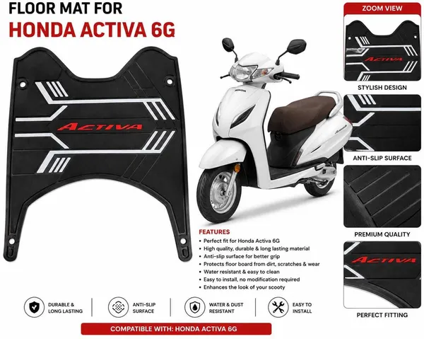 MotoBlink_Premium_Anti-Skid_Floor_Foot_Mat_for_Honda_Activa_125_Honda_Activa_125_Two_Wheeler_Mat_()