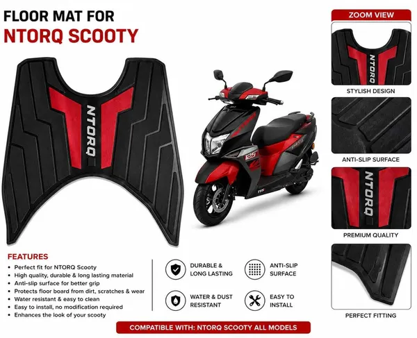 MotoBlink_TVS_Ntorq_125_Two_Wheeler_Mat_Washable_Floor_Mat/Foot_Mat_TVS_Ntorq_125_Two_Wheeler_Mat_()