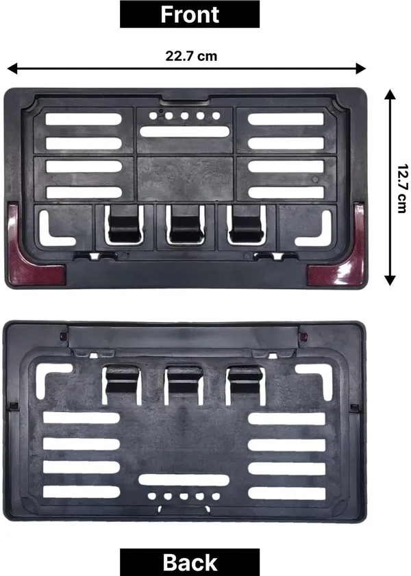 KONAYA_Bike_HSRP_|_IND_Number_Plate_Radium_Reflector_Frame_|_Cover_(Black)_Bike_Number_Plate_(Plastic_31_cm_x_22_cm)