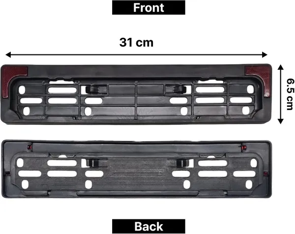 KONAYA_Bike_HSRP_|_IND_Number_Plate_Radium_Reflector_Frame_|_Cover_(Black)_Bike_Number_Plate_(Plastic_31_cm_x_22_cm)