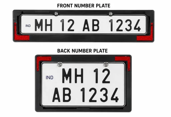MotoBlink_Bike_Number_Plate_Frame_with_Reflective_Corners_Bike_Number_Plate_(Plastic_22_cm_x_6_cm)