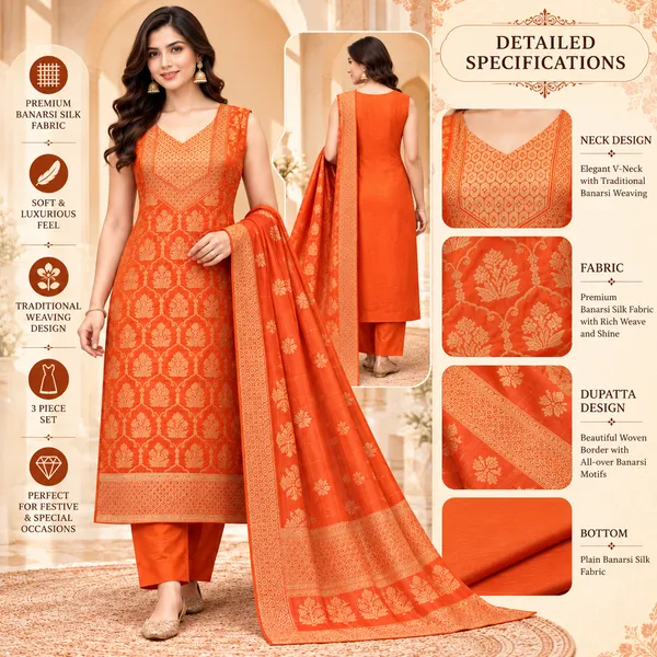 Traditional_Long_Suit_3_Piece_Banarsi_Silk_With_Zari_Work