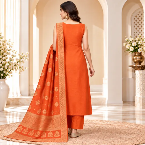 Traditional_Long_Suit_3_Piece_Banarsi_Silk_With_Zari_Work