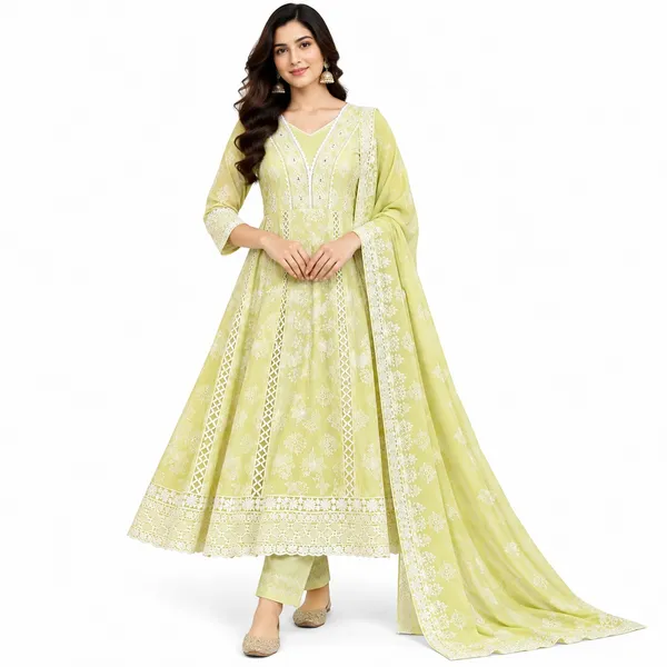 Anarkali_Suit_3_Piece_Mul_Cotton_With_Lucknowi_Work