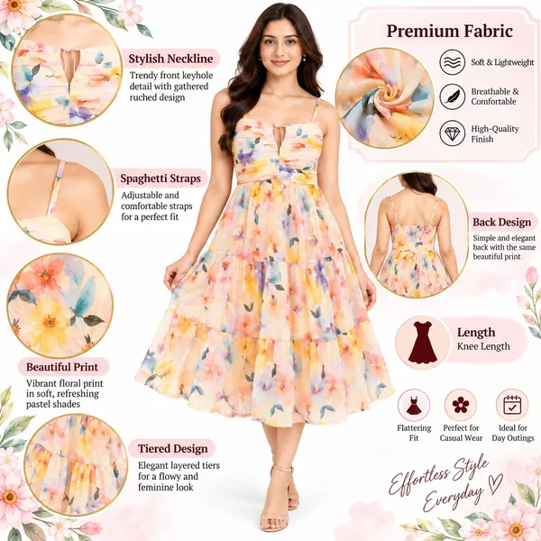 Party_Knee_Short_Dress_1_Piece_Chiffon_Silk_With_Printed_Work