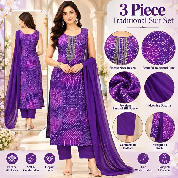 Traditional_Long_Suit_3_Piece_Banarsi_Silk_With_Zari_Work