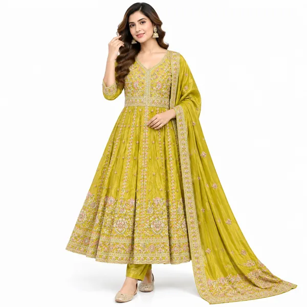 Anarkali_Suit_3_Piece_Tissue_Silk_With_Zari_Work