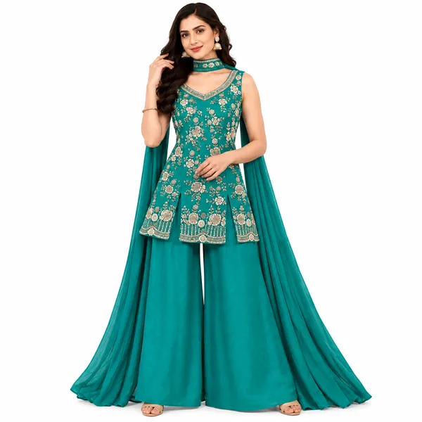 Indo_Dress_3_Piece_Chiffon_Silk_With_Moti_Work