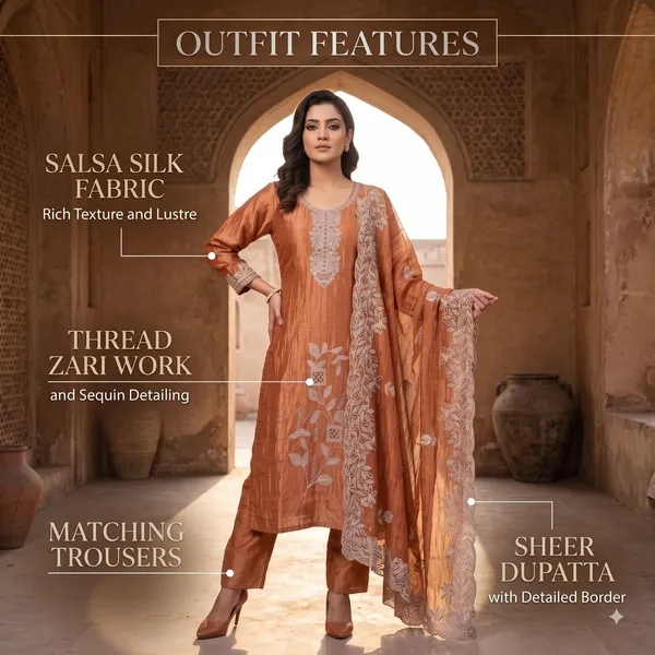 Casual_Suit_3_Piece_Salsa_Silk_With_Thread_Work