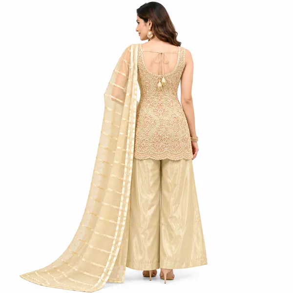 Indo_Dress_3_Piece_Shimmer_Silk_Fabric_With_Stone_Work