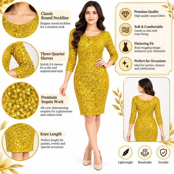 Party_Knee_Short_Dress_1_Piece_Super_Net_With_Sequin_Work
