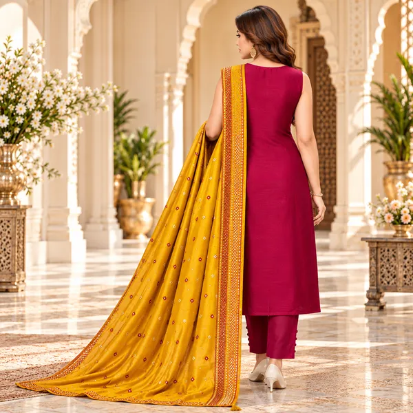 Traditional_Long_Suit_3_Piece_Vichitra_Silk_With_Thread_Work