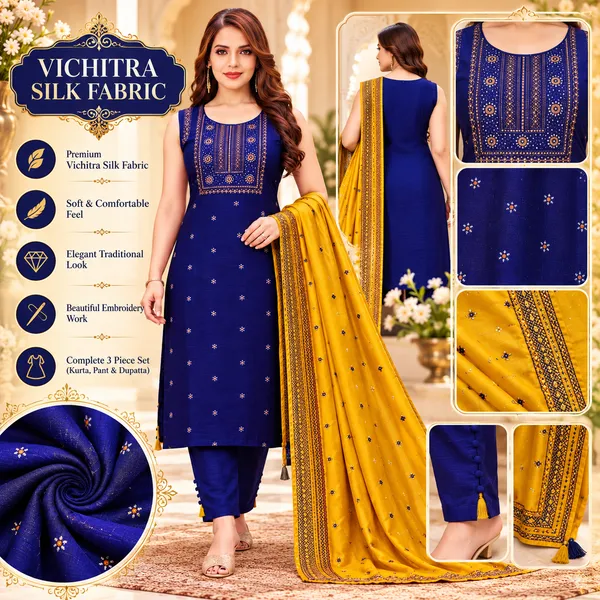 Traditional_Long_Suit_3_Piece_Vichitra_Silk_With_Thread_Work