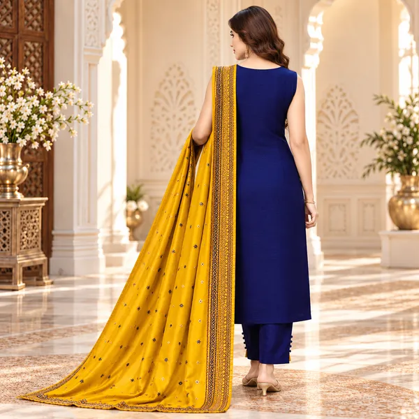 Traditional_Long_Suit_3_Piece_Vichitra_Silk_With_Thread_Work