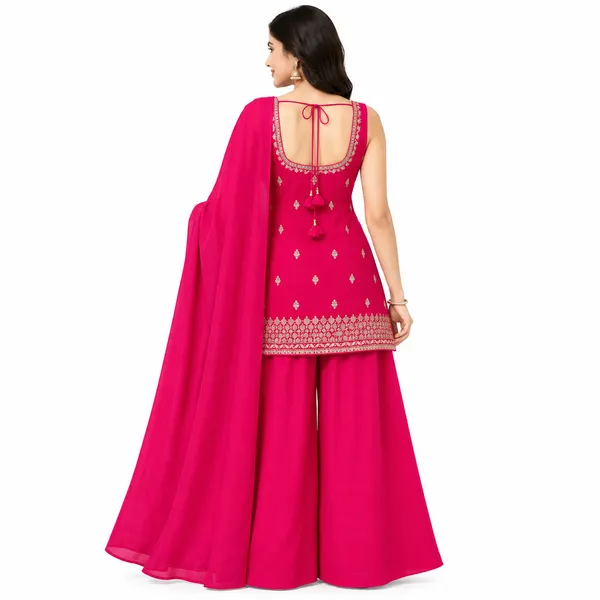 Indo_Dress_3_Piece_Vichitra_Silk_With_Thread_Work