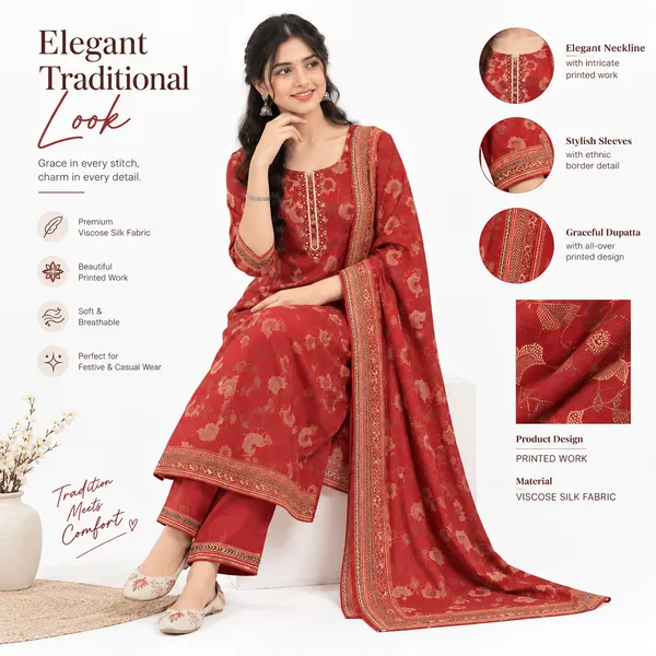 Casual_Suit_3_Piece_Viscose_Silk_With_Printed_Work
