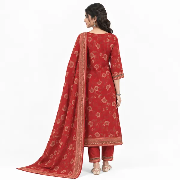 Casual_Suit_3_Piece_Viscose_Silk_With_Printed_Work