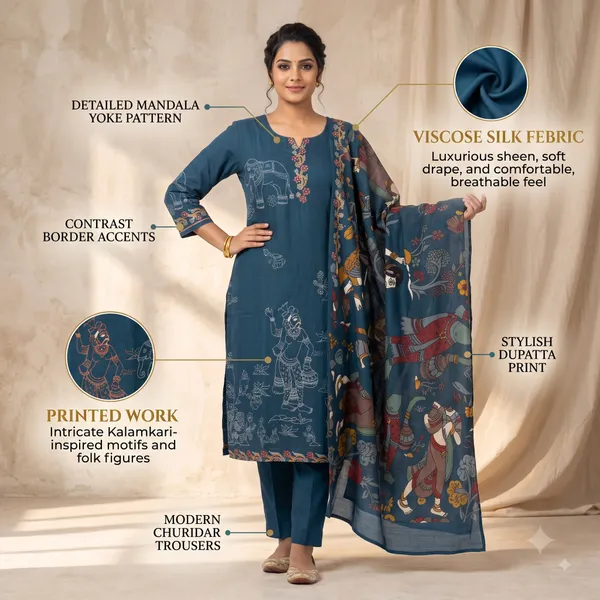 Casual_Suit_3_Piece_Viscose_Silk_With_Printed_Work