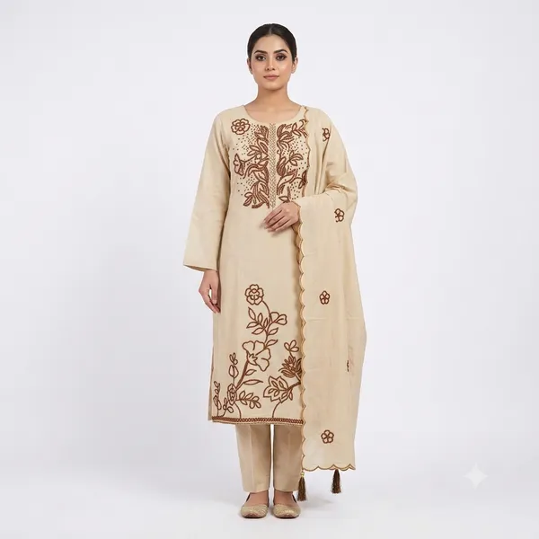 Casual_Suit_3_Piece_Viscose_Silk_With_Thread_Work