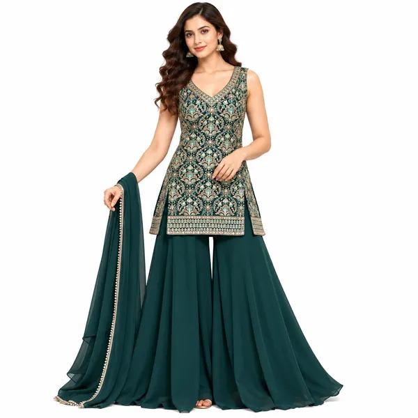 Indo_Dress_3_Piece_Georgette_With_Thread_Work