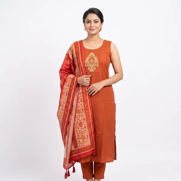Casual_Suit_3_Piece_Cotton_With_Thread_Work