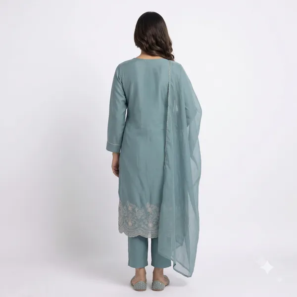 Casual_Suit_3_Piece_Viscose_Silk_With_Thread_Work