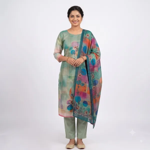 Casual_Suit_3_Piece_Chanderi_Cotton_With_Thread_Work