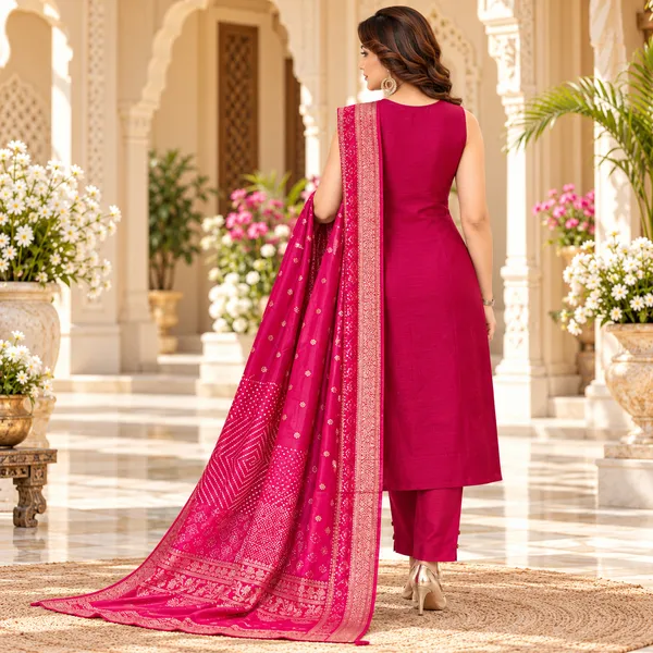 Traditional_Long_Suit_3_Piece_Banarsi_Silk_With_Zari_Work