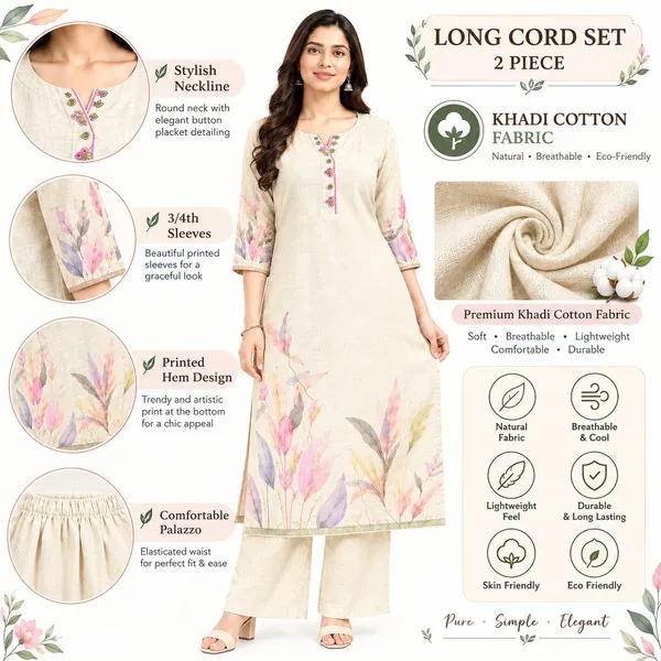 Long_Co-Ord_Set_2_Piece_Khadi_Cotton_With_Printed_Work