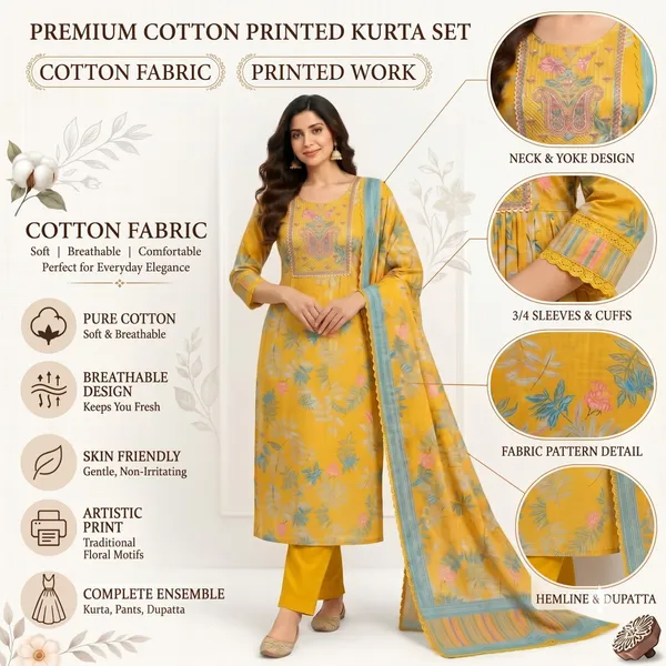 Casual_Suit_3_Piece_Cotton_With_Printed_Work